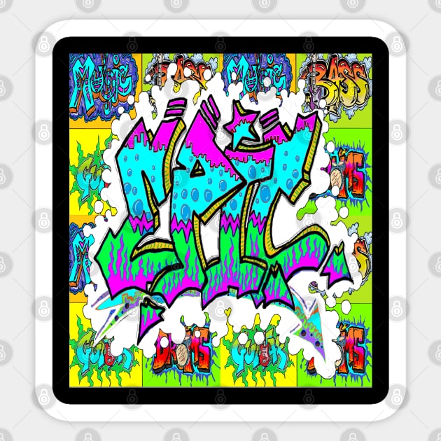 Music Graffiti retro Art 9 Sticker by LowEndGraphics